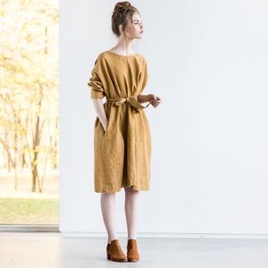 Not Perfect Linen dress with drop shoulder